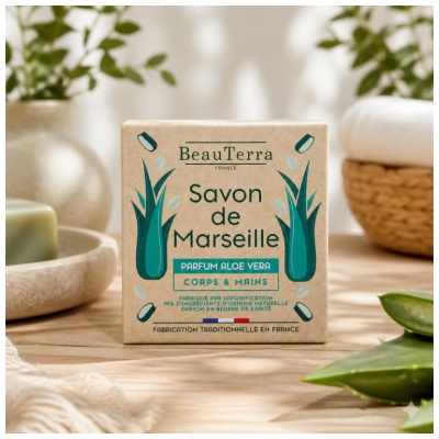 BeauTerra Marseille Saippua Kiinteä Aloe Vera 100 g