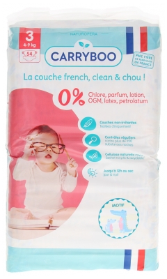 Carryboo Pannolini Ecologici Fantasia 54 Pannolini Taglia 3 (4-9 kg)