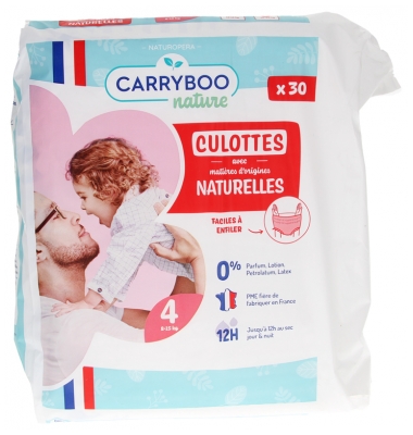 Carryboo Mutandine Naturali 30 Mutandine Taglia 4 (8-15 kg)