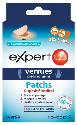 Novodex Experte 1.2.3 Warzen Fuß- und Handpflaster 15 Pflaster