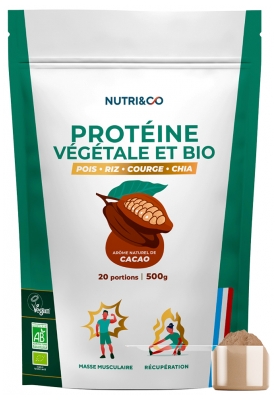 Nutri&Co Organiczne Białko Roślinne o Smaku Kakaowym 500 g