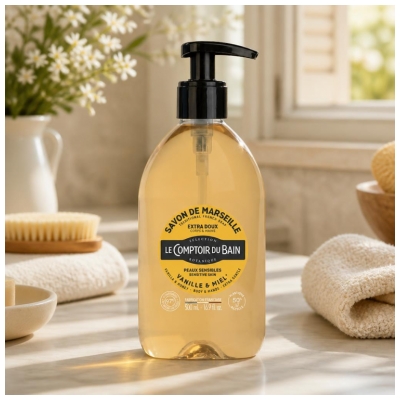 Săpun de Marsilia Vanilie-Miere 500 ml de la Comptoir du Bain