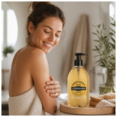 Săpun de Marsilia Vanilie-Miere 500 ml de la Comptoir du Bain