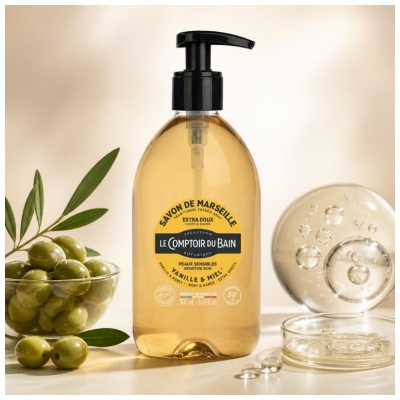 Săpun de Marsilia Vanilie-Miere 500 ml de la Comptoir du Bain