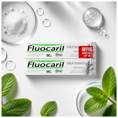 Fluocaril Natur'Essence Dentifrice Blancheur Bi-Fluoré Lot de 2 x 75 ml