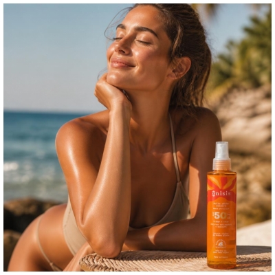 Onisis Sausā Eļļa Saulei Augsta Aizsardzība SPF50 200 ml