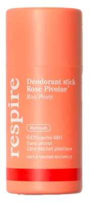 Respire Déodorant Stick Rose Pivoine Format Carton Bio 50 g