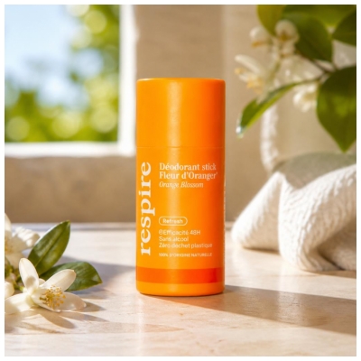 Respire Déodorant Stick Fleur d'Oranger Format Carton Bio 50 g