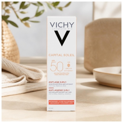 Vichy Capital Soleil 3 w 1 Anti-Aging Pielęgnacja Przeciwutleniająca SPF50 50 ml
