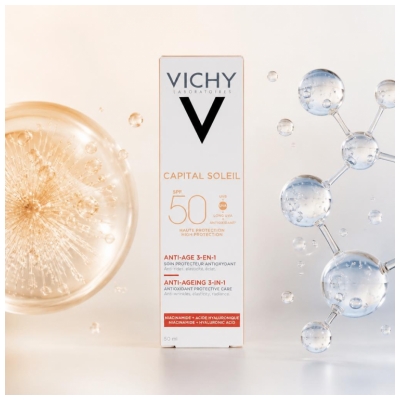 Vichy Capital Soleil 3 w 1 Anti-Aging Pielęgnacja Przeciwutleniająca SPF50 50 ml