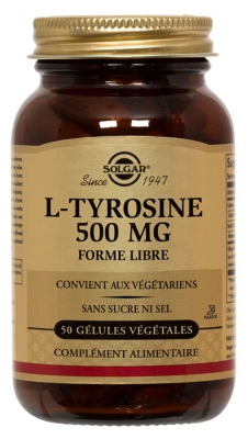 Solgar L-Tyrosin 500 mg 50 Vegetabilske Kapsler