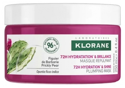 Klorane Drėkinimas ir Blizgesys - Putlinamoji kaukė su opuncija 250 ml