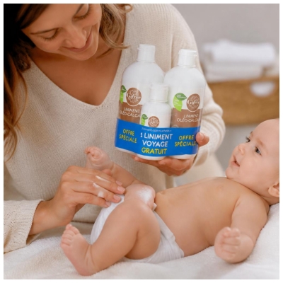 Gifrer Stabiliserad Oléo-kalk Liniment Förpackning med 2 x 500 ml + 1 Reseliniment 100 ml Erbjuds
