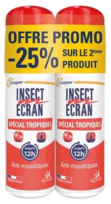 Insect Ecran Anti-Moustiques Spray Répulsif Peau Spécial Tropiques Lot de 2 x 75 ml Offre Spéciale