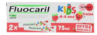 Fluocaril Kids Dentifricio 0-6 Anni Set di 2 x 75 ml