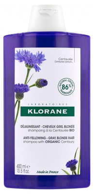 Klorane Shampoing Déjaunissant Cheveux Gris et Blonds 400 ml