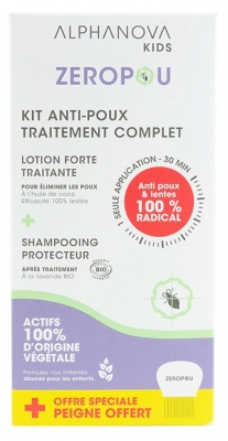 Alphanova Kids Kit Completo de Tratamiento Antipiojos Zéropou