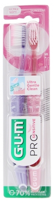 GUM Brosse à Dents Pro Sensitive 510 Duo Pack - Couleur : Violet / Rose