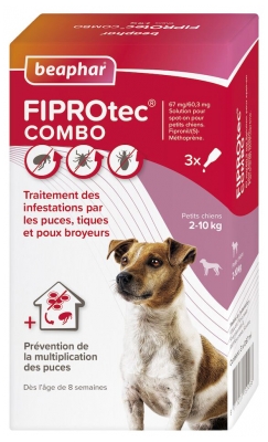 Beaphar Fiprotec Combo Roztwór do Nakrapiania Psy 2-10 kg 3 Pipety po 0,67 ml