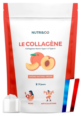 Nutri&Co Colágeno Marinho Tipo I & II Sabor Pêssego 190 g