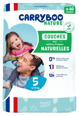 Carryboo Nature Couches Naturelles 40 Couches Taille 5 (12-25 kg)