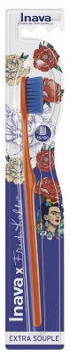 Inava x Frida Kahlo Brosse à Dents Extra Souple 15/100 - Couleur : Orange