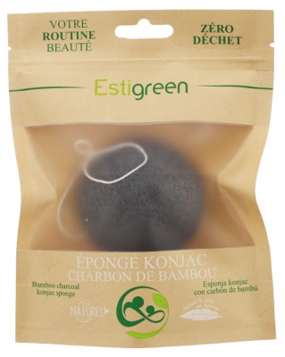 Estigreen Éponge Konjac Charbon de Bambou