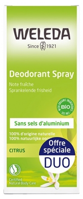 Weleda Déodorant Spray au Citrus Lot de 2 x 100 ml