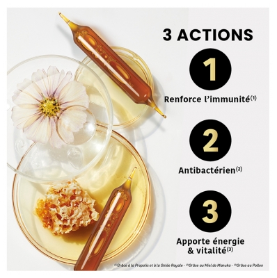 Santarome Bio Gelée Royale Pollen Propolis Miel de Manuka Bio 20 Ampoules