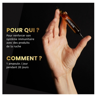 Santarome Bio Gelée Royale Pollen Propolis Miel de Manuka Bio 20 Ampoules