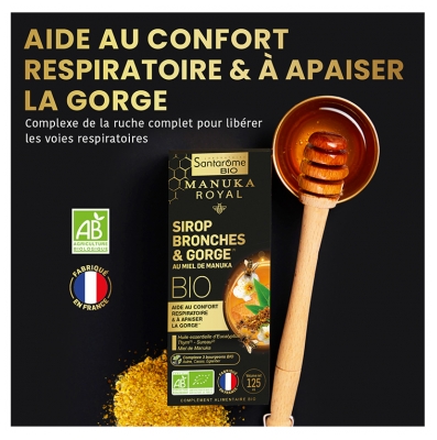 Santarome Sirop Bronches & Gorge au Miel de Manuka Bio 125 ml