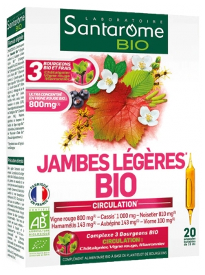 Santarome Bio Jambes Légères Bio 20 Ampoules