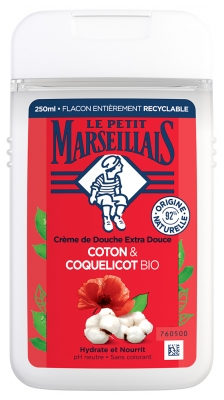 Le Petit Marseillais Douche Crème Extra Doux Lait de Coton & Poppy 250 ml