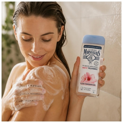 Gel de duș Le Petit Marseillais Deconcentrat cu Toleranță Ridicată Floare de Migdal Bio 400 ml