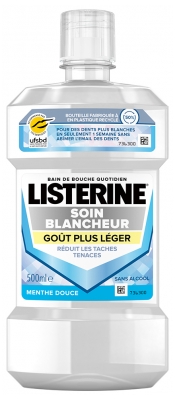 Listerine Bain de Bouche Soin Blancheur Goût Plus Léger 500 ml