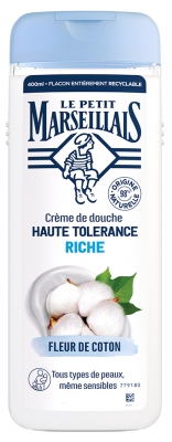 Sprchový krém Le Petit Marseillais Haute Tolérance Riche s bavlněným květem 400 ml