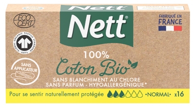 Nett 100% Coton Bio 16 Tampons Normal