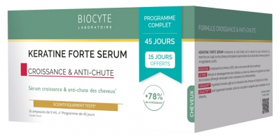 Biocyte Keratine Forte Serum gegen Haarausfall Verpackung mit 15 Ampullen