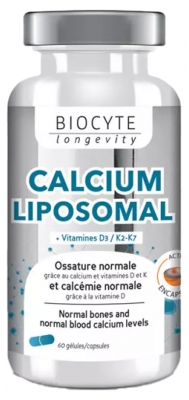 Biocyte Calcium Liposomal + Vitamins D3/K2 60 Capsules