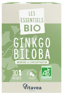 Vitavea Nutri'SENTIELS BIO Ginkgo Biloba Bio 30 Gélules