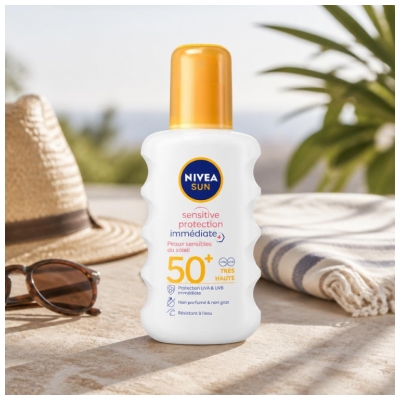 Nivea Sun Sensitive Tūlītēja Aizsardzība Saules Aerosols SPF50+ 200 ml