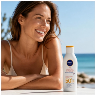 Mleko za sončenje Nivea Sun Sensitive takojšna zaščita SPF50+ 200 ml