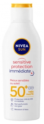 Mleko za sončenje Nivea Sun Sensitive takojšna zaščita SPF50+ 200 ml