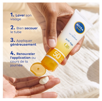 Nivea Sun UV Face Anti-Âge Q10 Solaire SPF50 50 ml