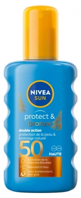 Spray de protecție solară Nivea Sun Protect & Bronze Double Action SPF50 200 ml