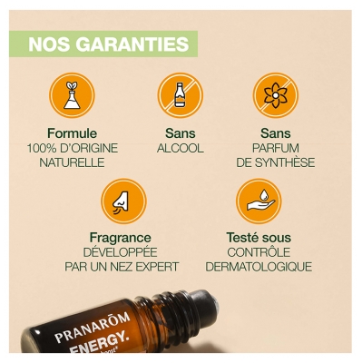 Pranarôm Aromaboost Energy - Énergie Roll-On aux Huiles Essentielles Bio 5 ml