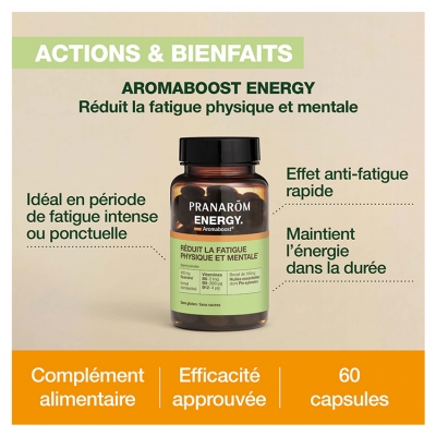 Pranarôm Aromaboost Energy - Énergie 60 Capsules