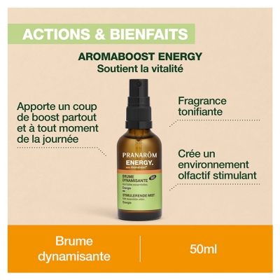 Pranarôm Aromaboost Energy - Énergie Brume Dynamisante Bio 50 ml