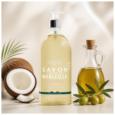 BeauTerra Fleur de Coton Liquid Marseille Soap 1 L