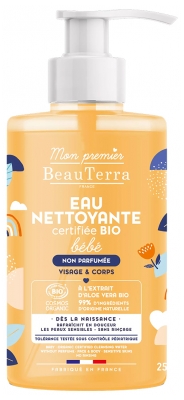 BeauTerra Agua Limpiadora Ecológica sin Perfume Para Bebés 750 ml